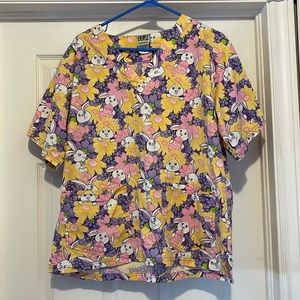 UA Scrubs Easter Bunny Spring scrub top size medium